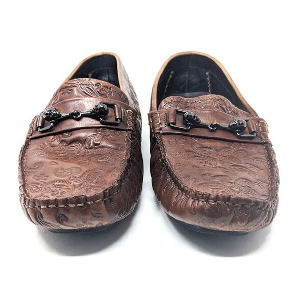 Robert Graham Shoes Mens 10.5 Tequila Leather Brown Driving Loafers Slip On main image 5